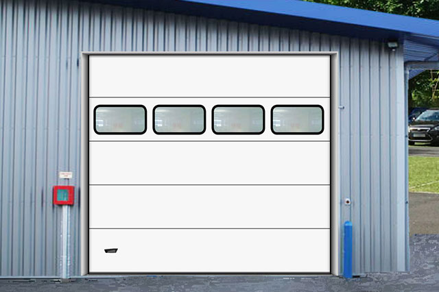 Position horizontale des hublots sur une porte de garage sectionnelle