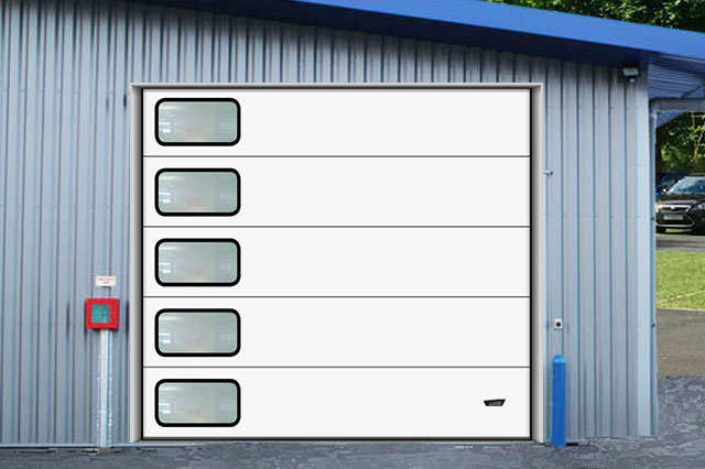 Position verticale des hublots sur une porte de garage sectionnelle
