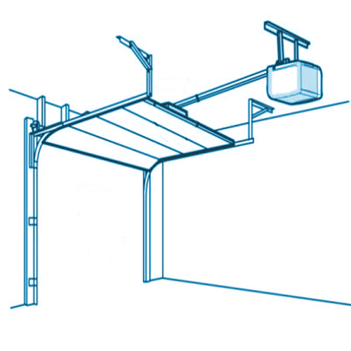 Porte de garage sectionnelle avec portillon et refoulement au plafond